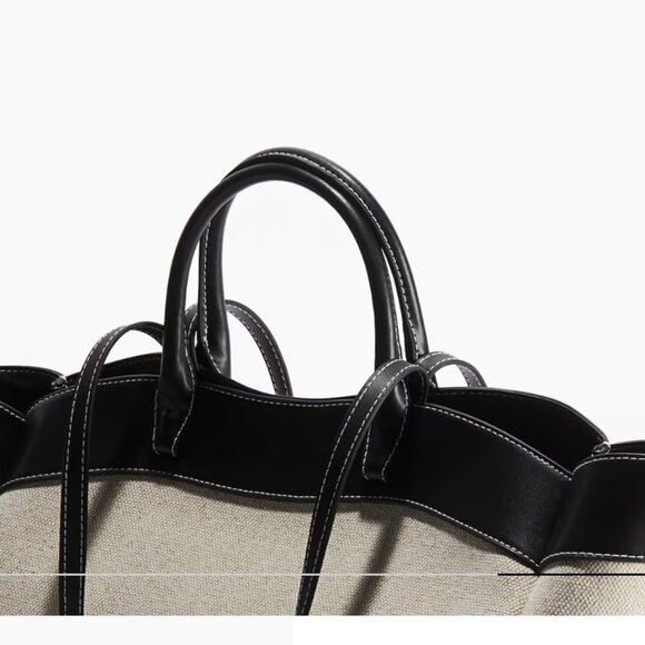 H&M Large Shopper Tote Cream Black SOLD OUT - Picture 9 of 10